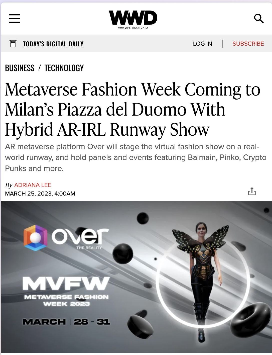 WWD: Metaverse Fashion Week Coming to Milan’s Piazza del Duomo With Hybrid AR-IRL Runway Show