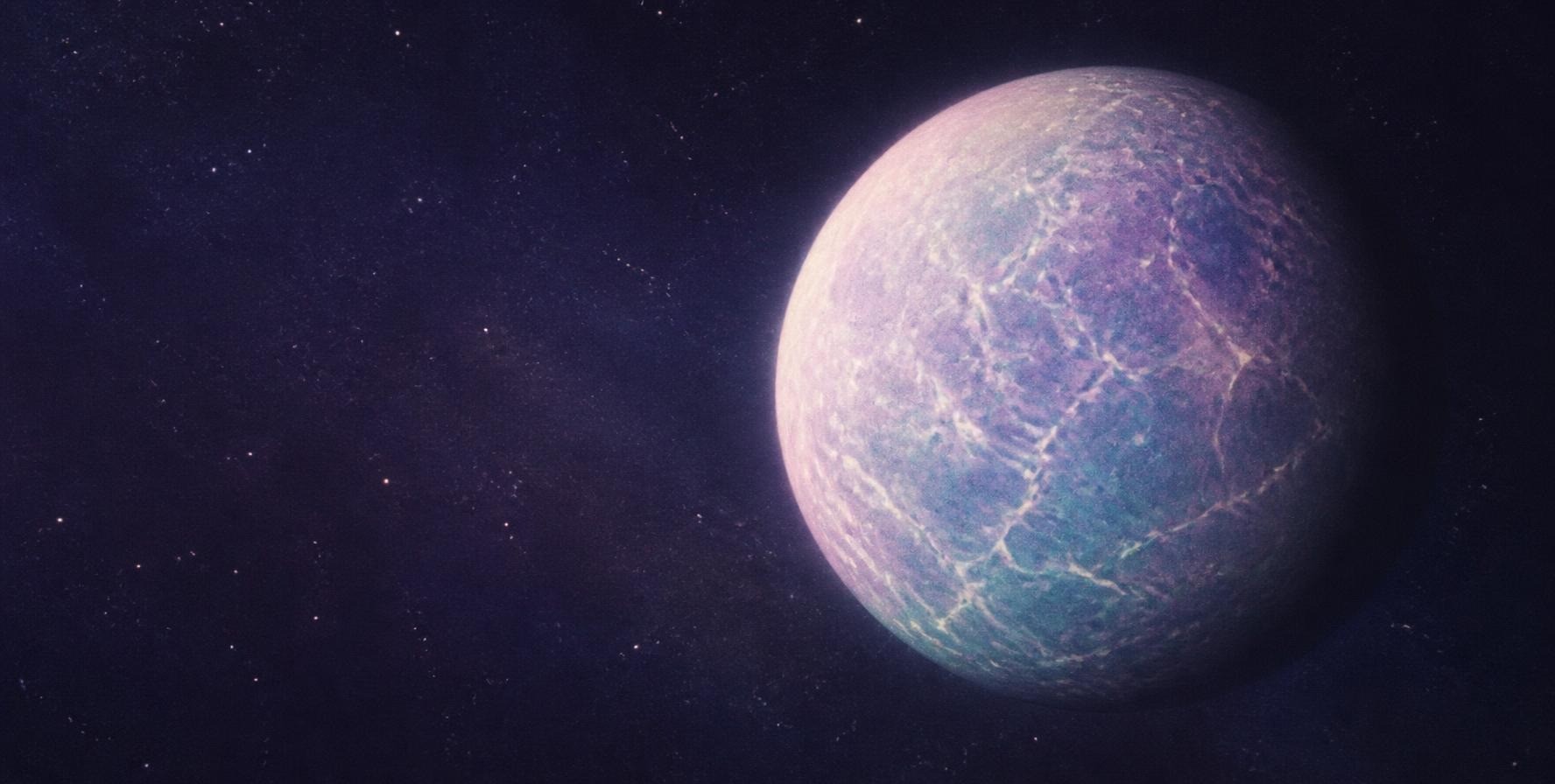 Planet with a pink glow