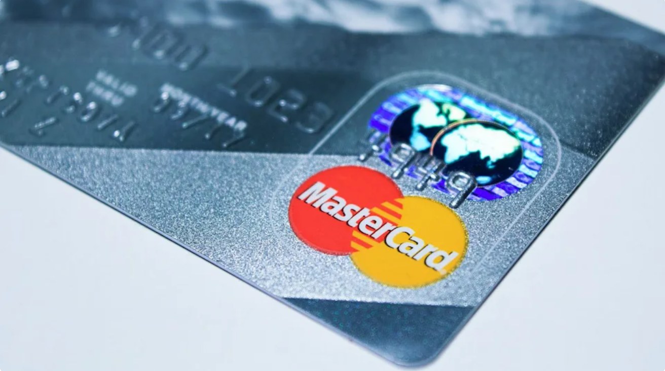 Mastercard card close-up