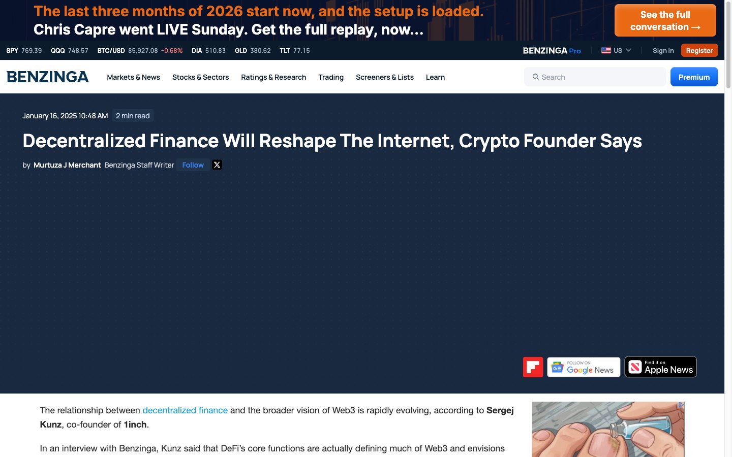 Benzinga: founder interview